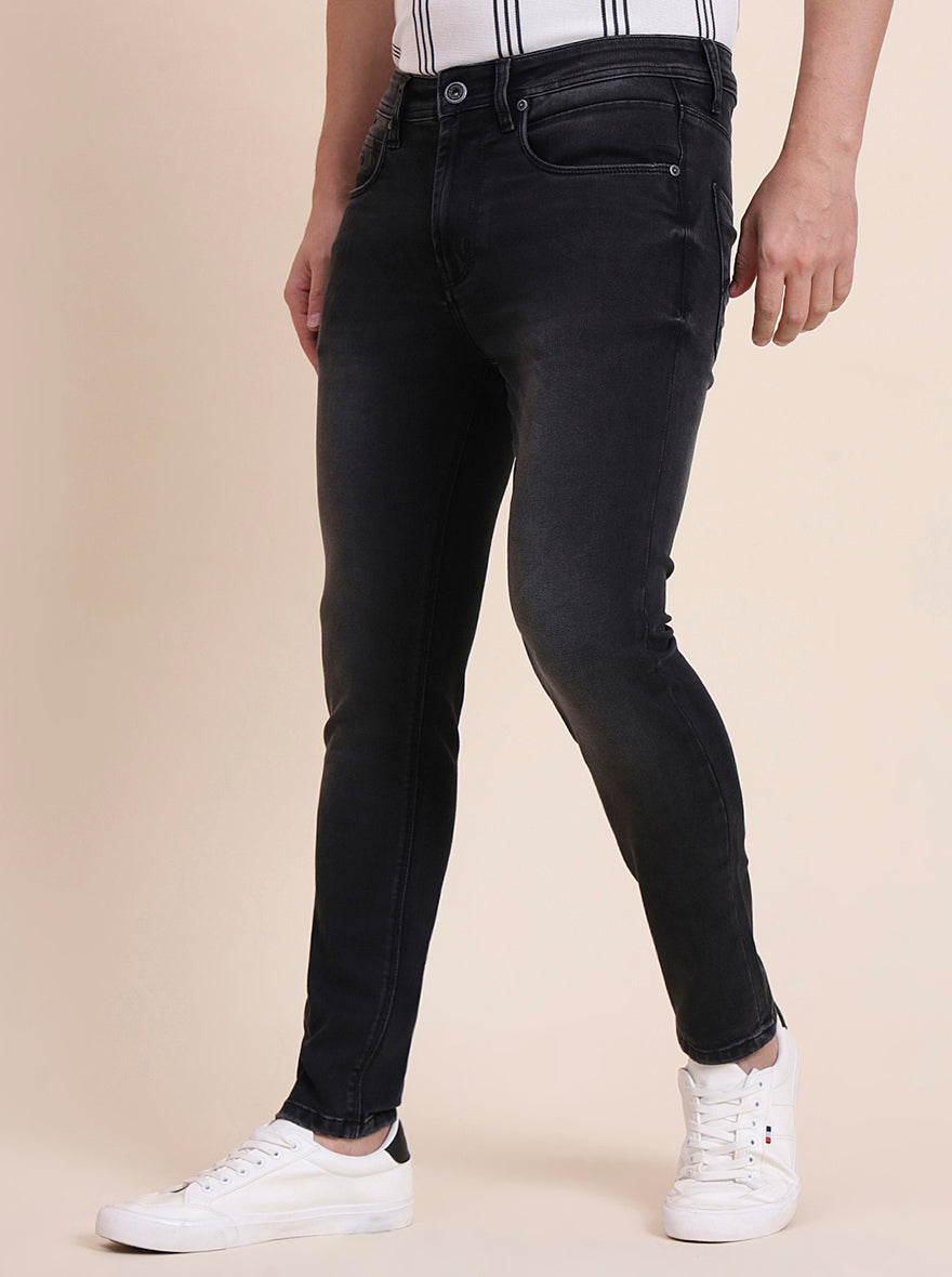 Charcoal Grey Washed Rider Fit Jeans | JadeBlue