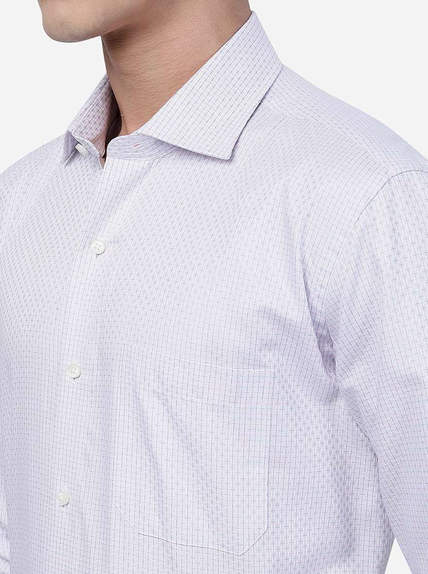 Pink Checked Slim Fit Formal Shirt | Metal