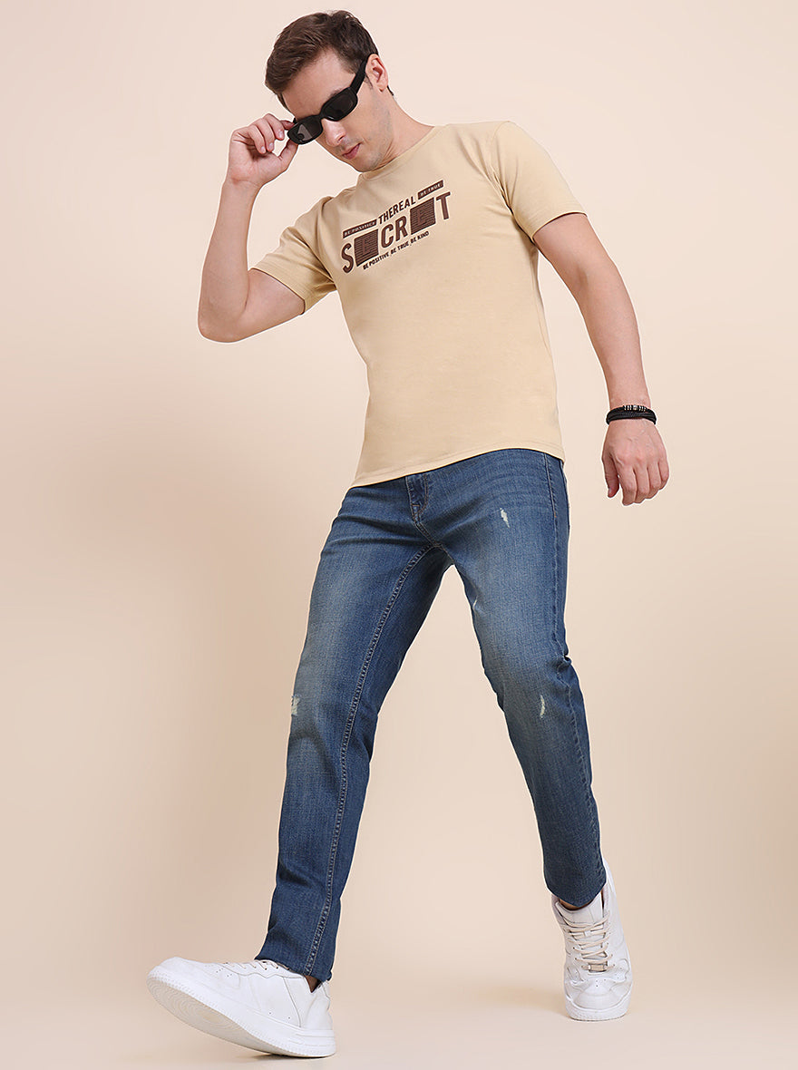 Mid Blue Washed Slim Fit Jeans | JadeBlue