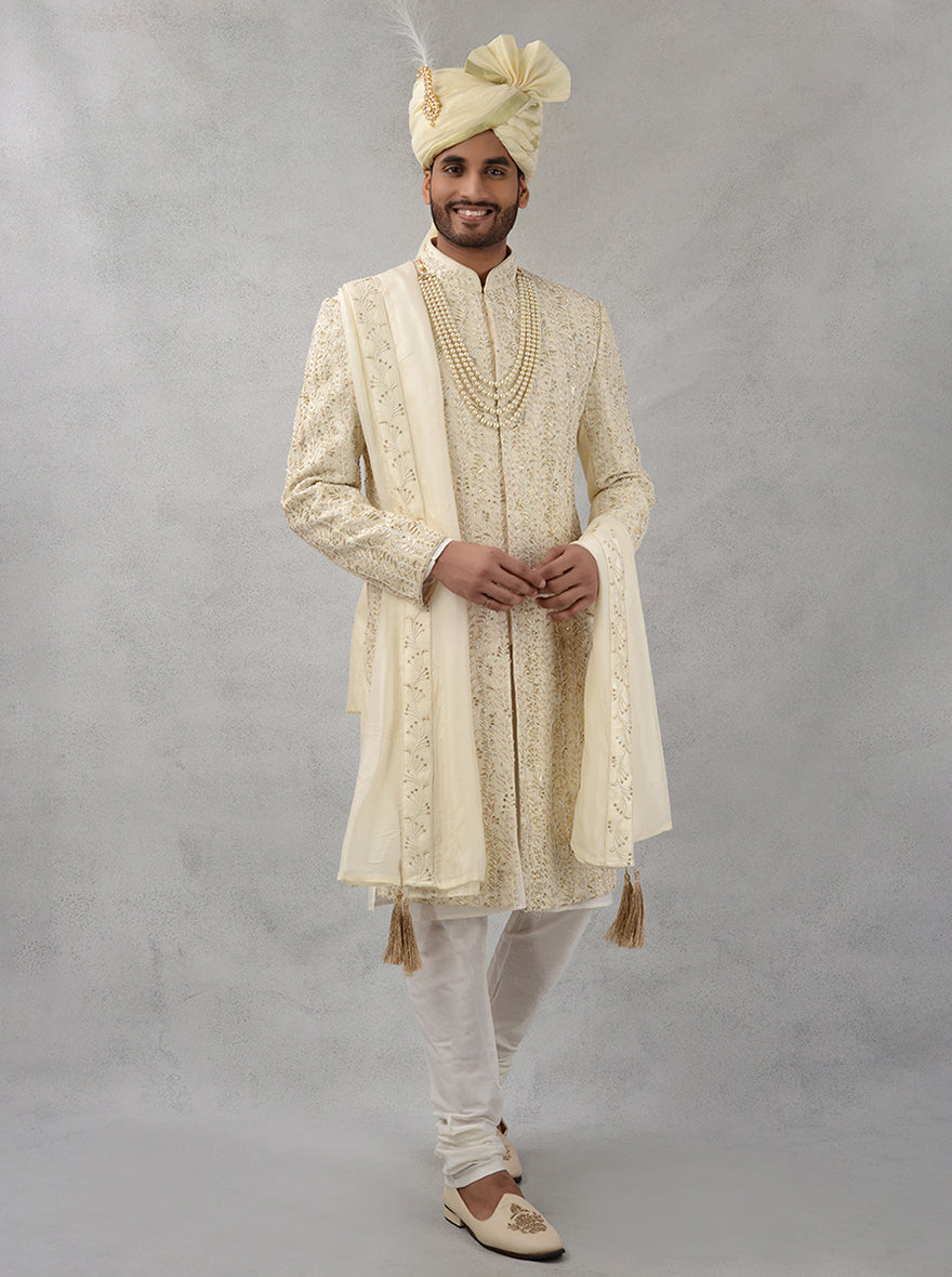Cream Sherwani | TULA
