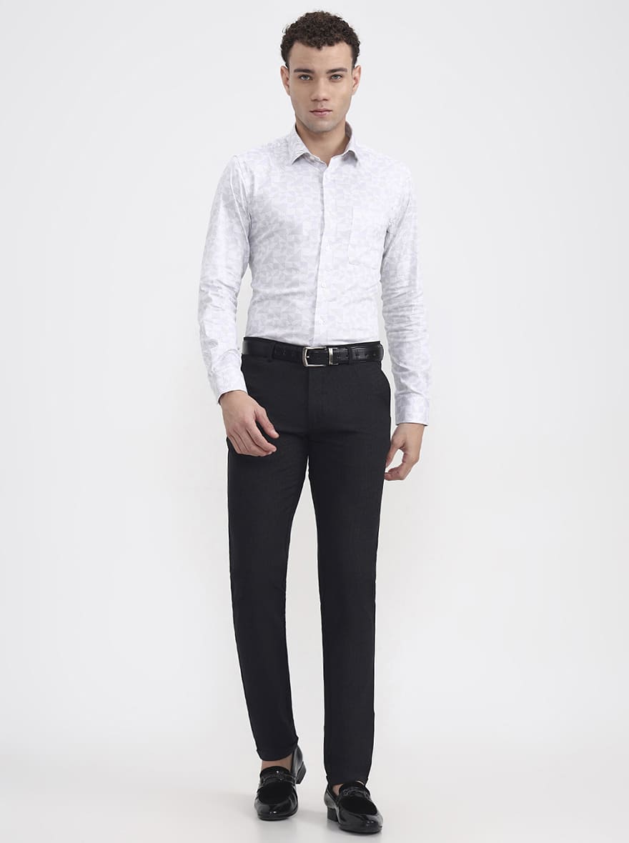 Black Solid Slim Fit Club Wear Trouser | JB Studio