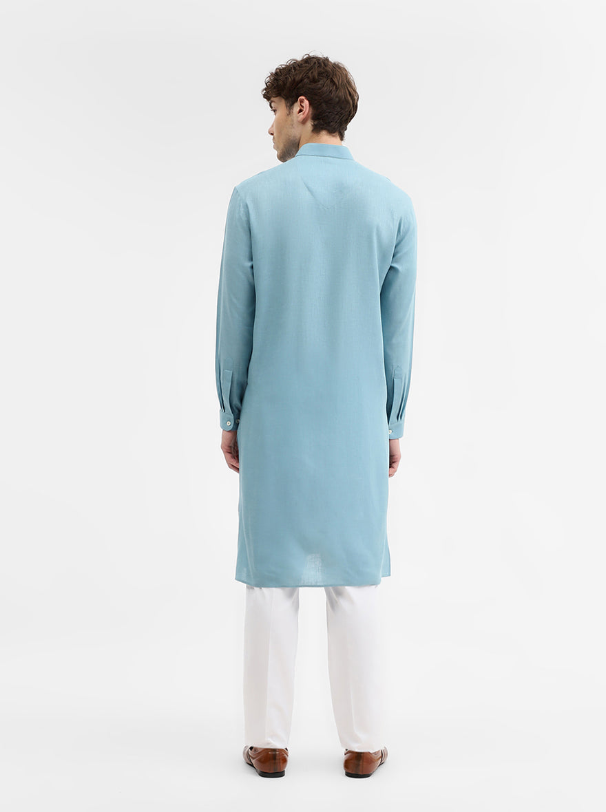 Mint Green Solid Modi Kurta | JadeBlue