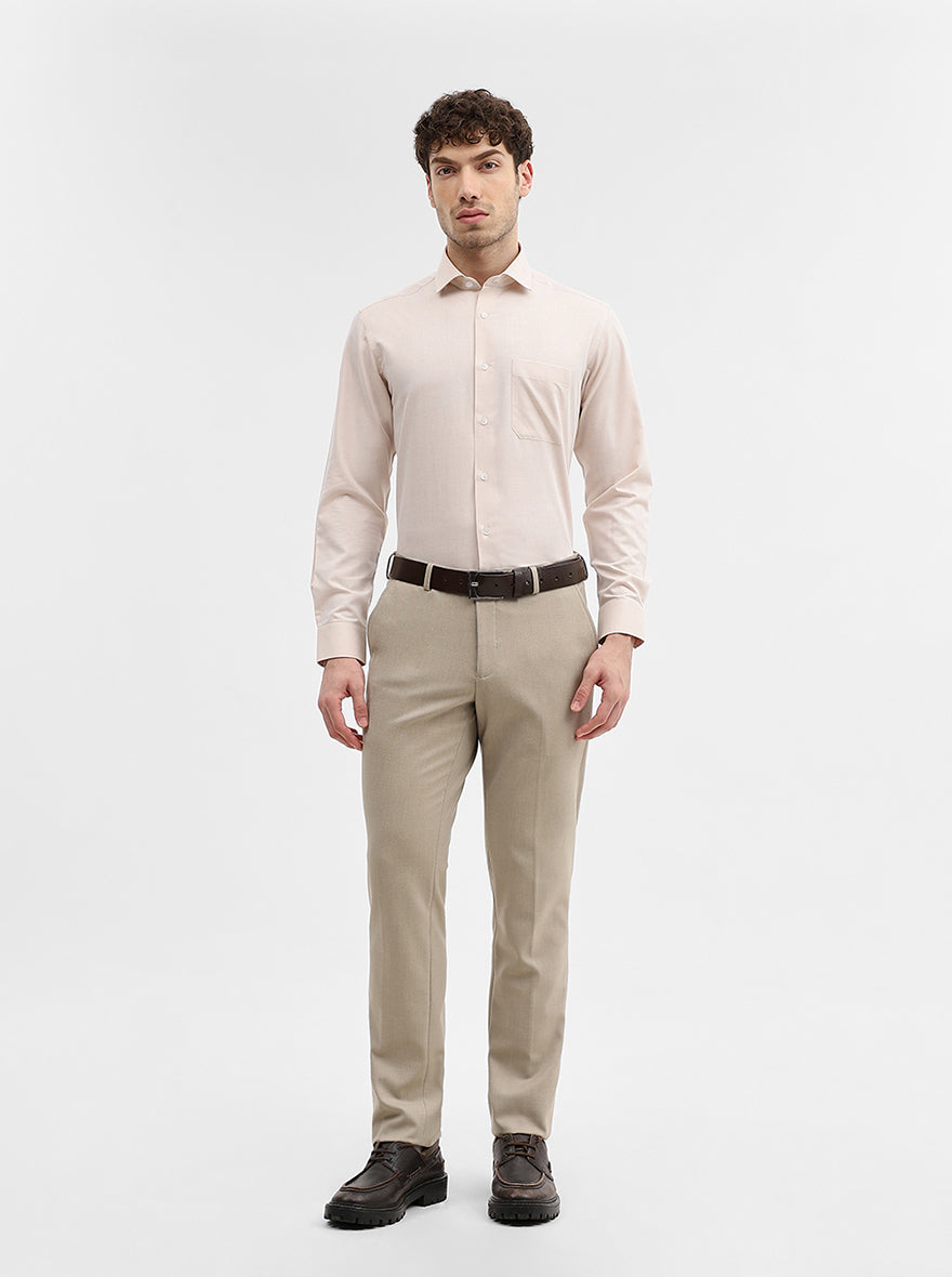 Fawn Solid Slim Fit Formal Shirt | Greenfibre