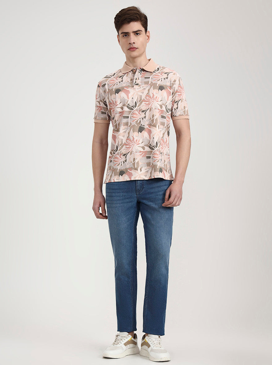 Mid Indigo Blue Solid Straight Fit Jeans | Greenfibre