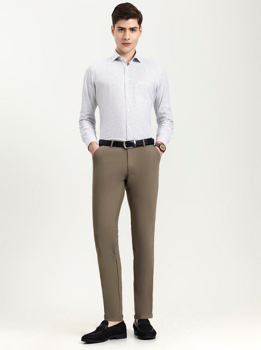 Fawn Solid Slim Fit Club Wear Trouser | Wyre