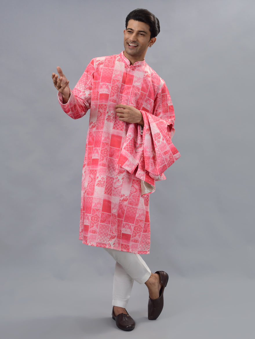 Pink Kurta Set with Koti | TULA