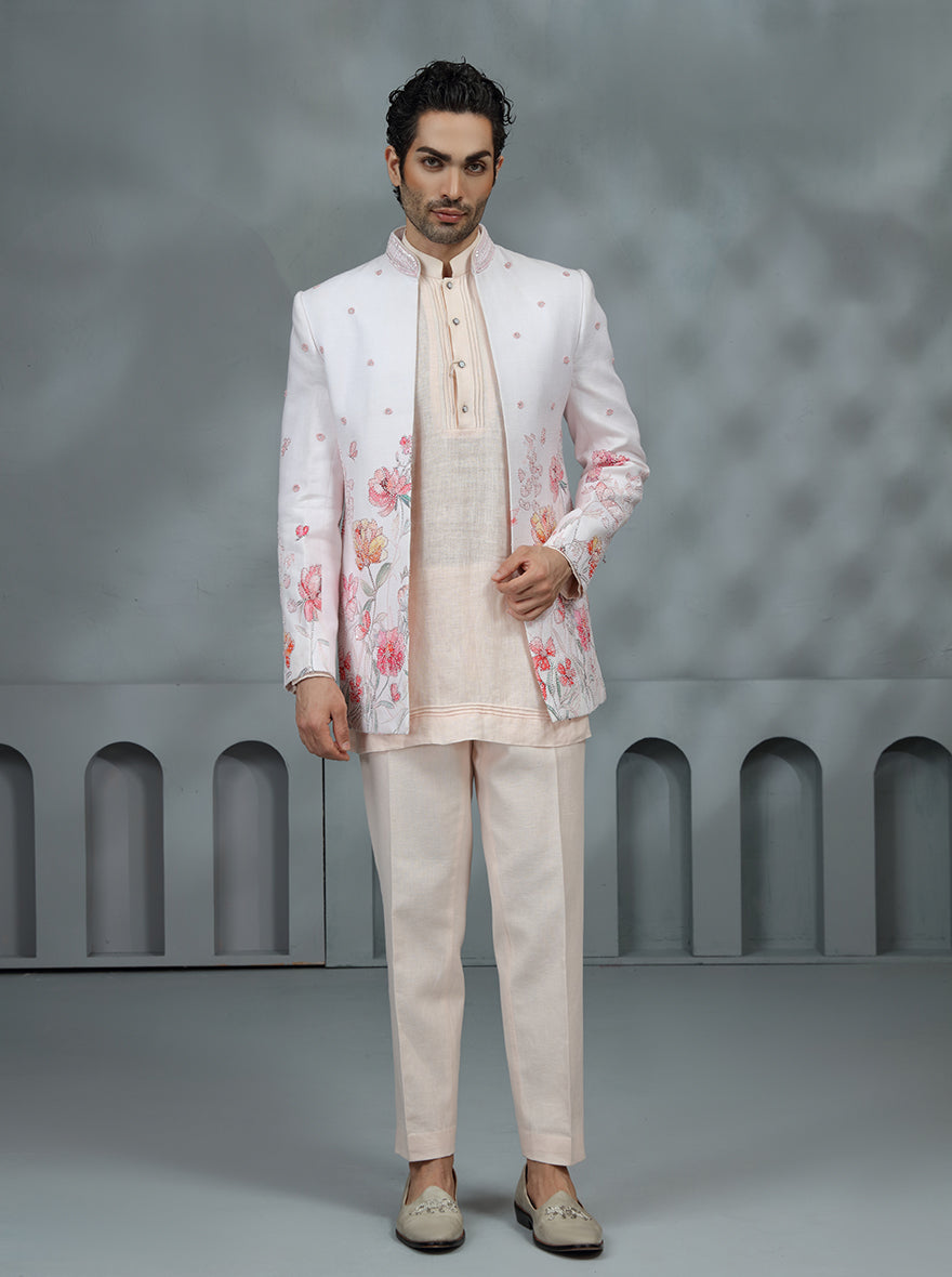 Pink Printed Indowestern | TULA