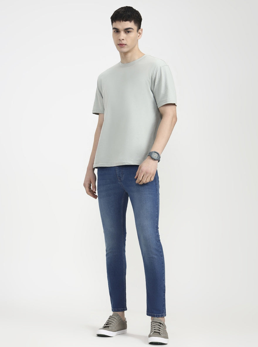 Blue Solid Urban Fit Jeans | Greenfibre