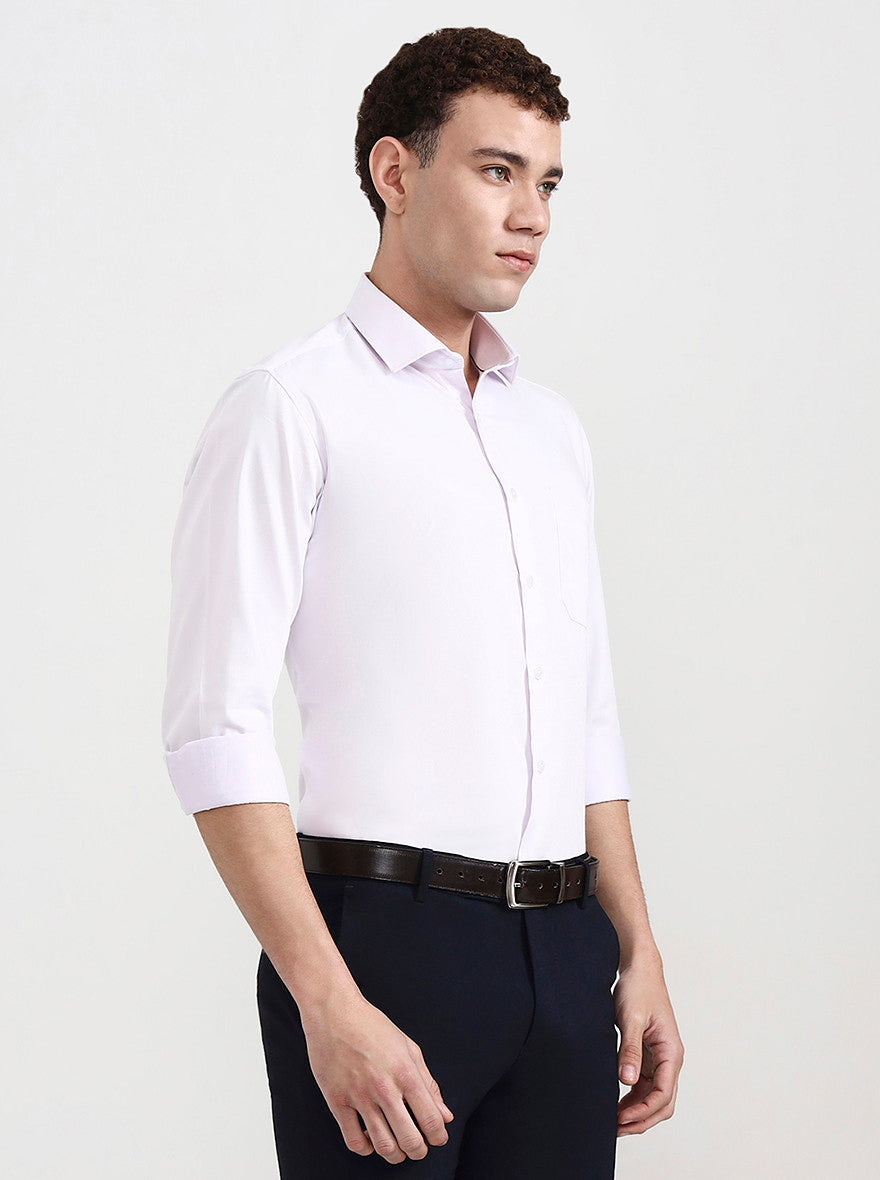 Light Purple Solid Slim Fit Formal Shirt | Greenfibre