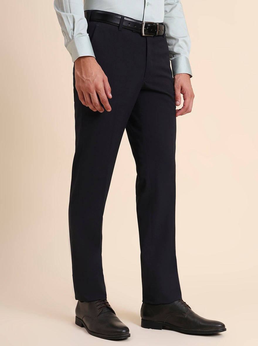 Grey Solid Slim Fit Formal Trouser | JB Studio