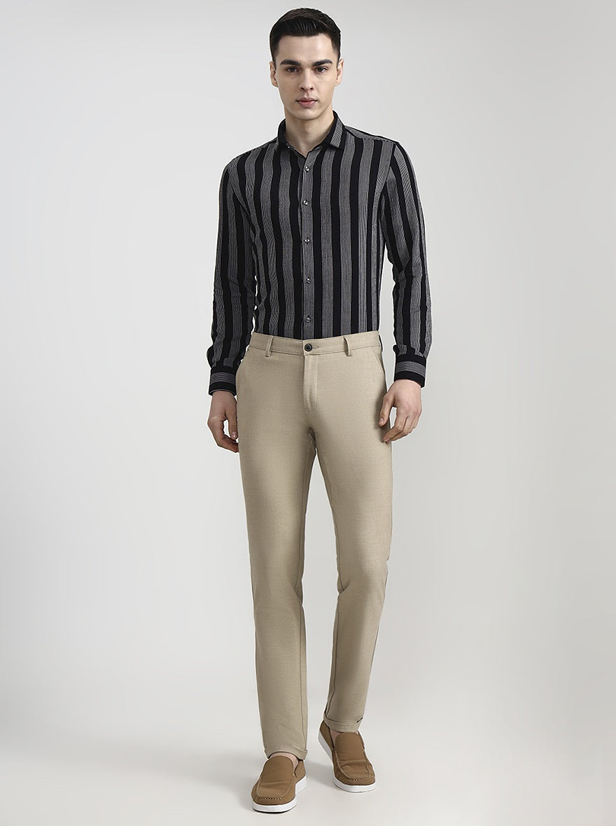 Fawn Solid Slim Fit Club Wear Trouser | Wyre