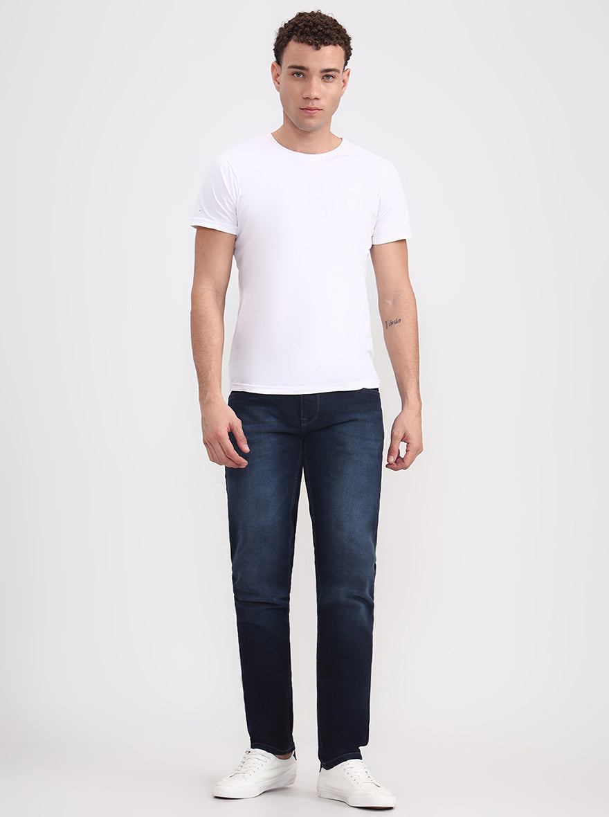 Mid Blue Washed Slim Fit Jeans | JadeBlue