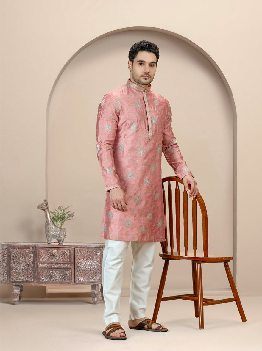 Onion Pista Embroidered Kurta Pajama | TULA