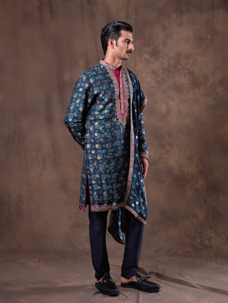 Blue Printed Kurta Pajama | TULA