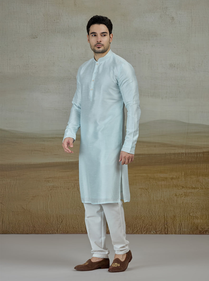 Blue Solid Kurta Pajama | TULA