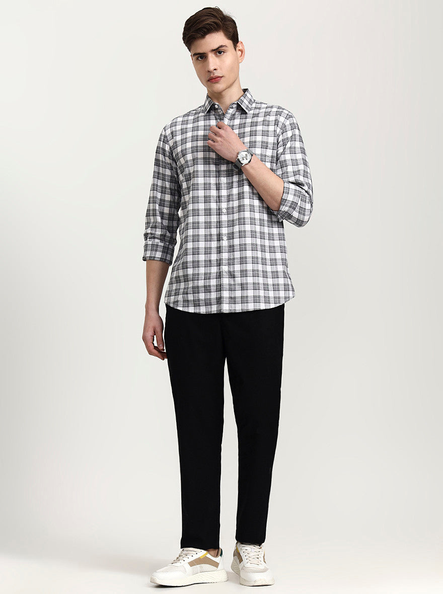 Black Solid Regular Fit Track Pant | Greenfibre