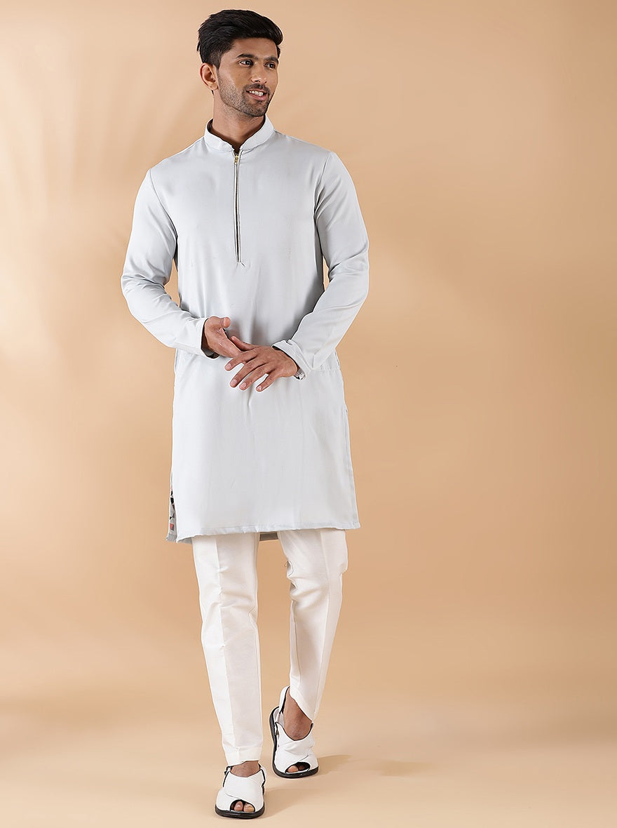 Slate Grey Solid Kurta | The Kurta Company
