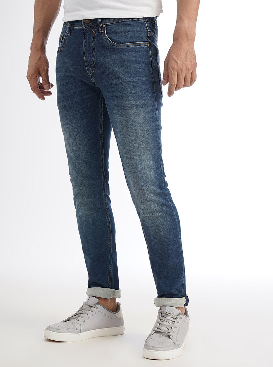 Blue Washed Slim Fit Jeans | JadeBlue