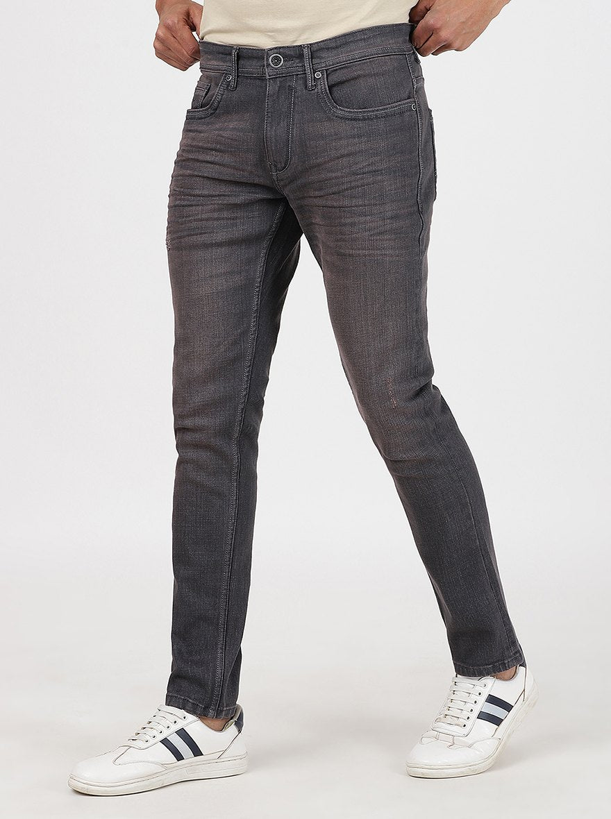 Grey Washed Slim Fit Jeans | JadeBlue