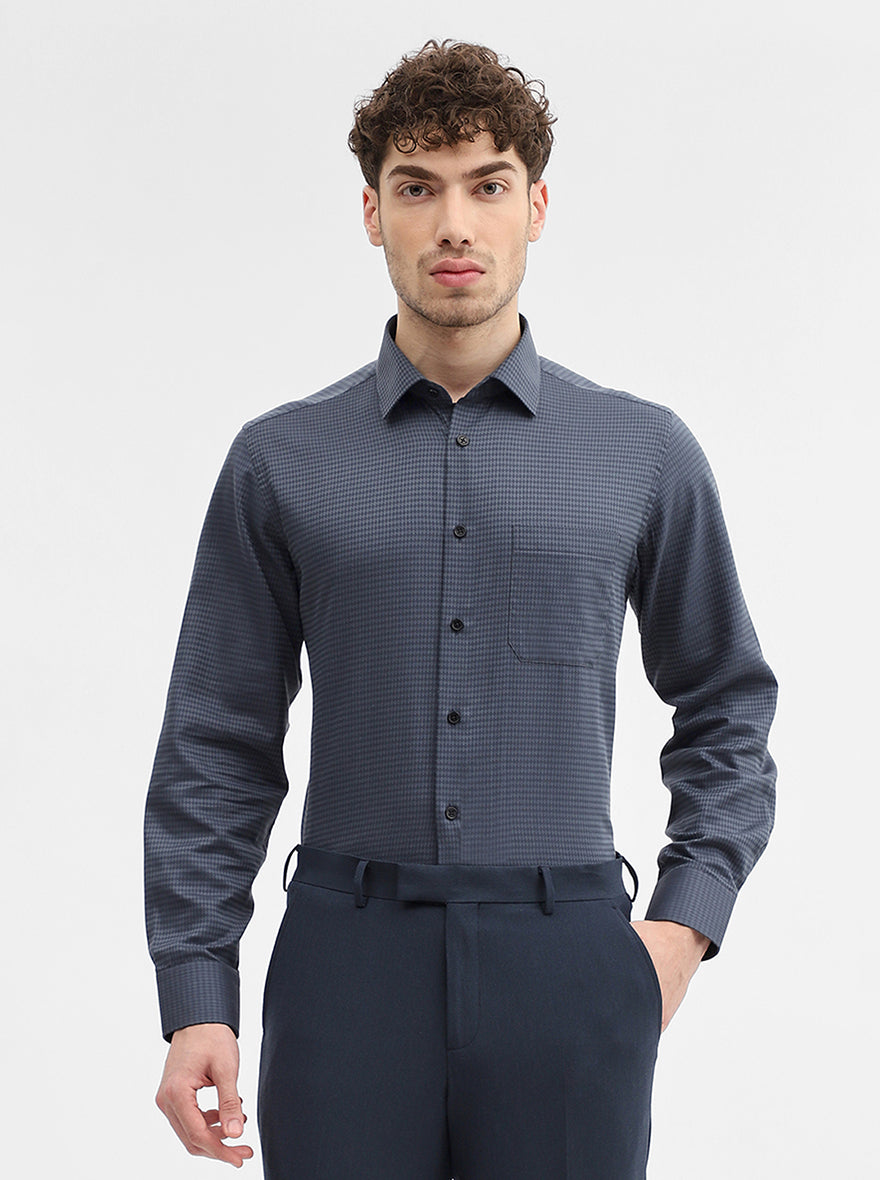 Grey Solid Regular Fit Formal Shirt | JadeBlue