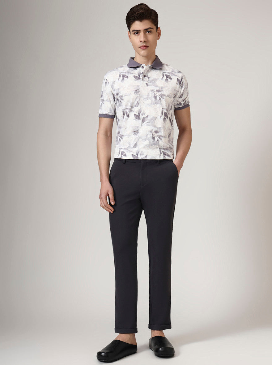 Iron Grey Solid Venice Fit Casual Trouser | JadeBlue
