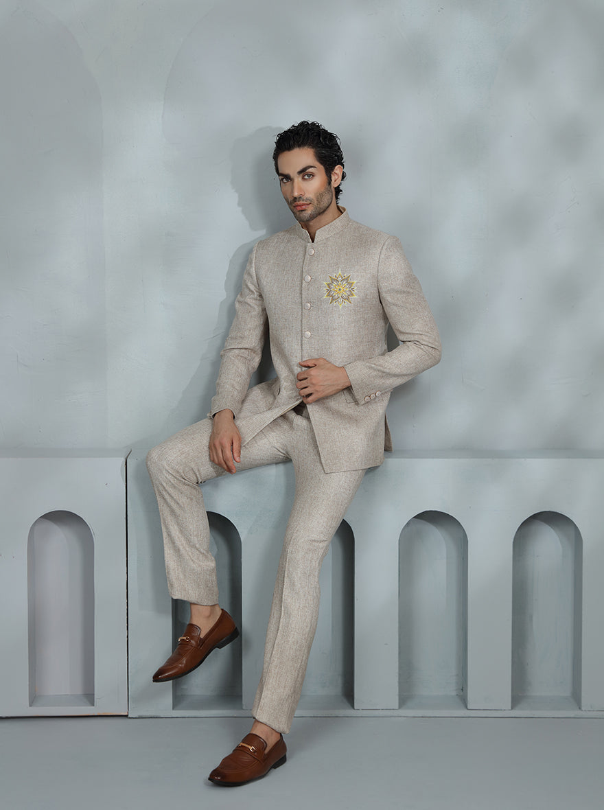 Light Purple Embroidered Jodhpuri Suit | TULA