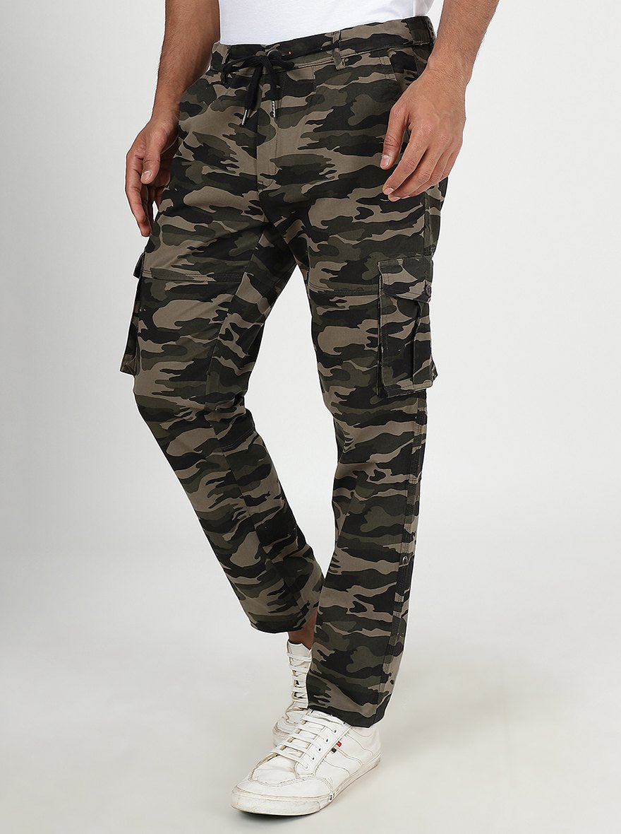 Camouflage Printed Slim Fit Cargo Pant | JadeBlue