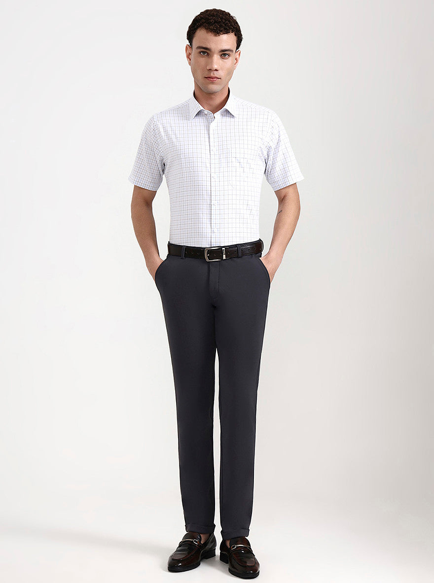 Dark Grey Solid Slim Fit Club Wear Trouser | Wyre
