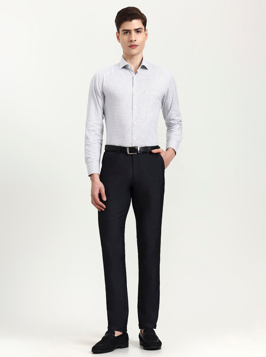 Black Solid Slim Fit Club Wear Trouser | Wyre