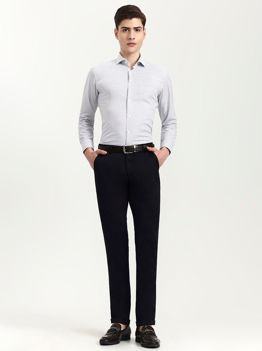 Blue Solid Slim Fit Club Wear Trouser | Wyre