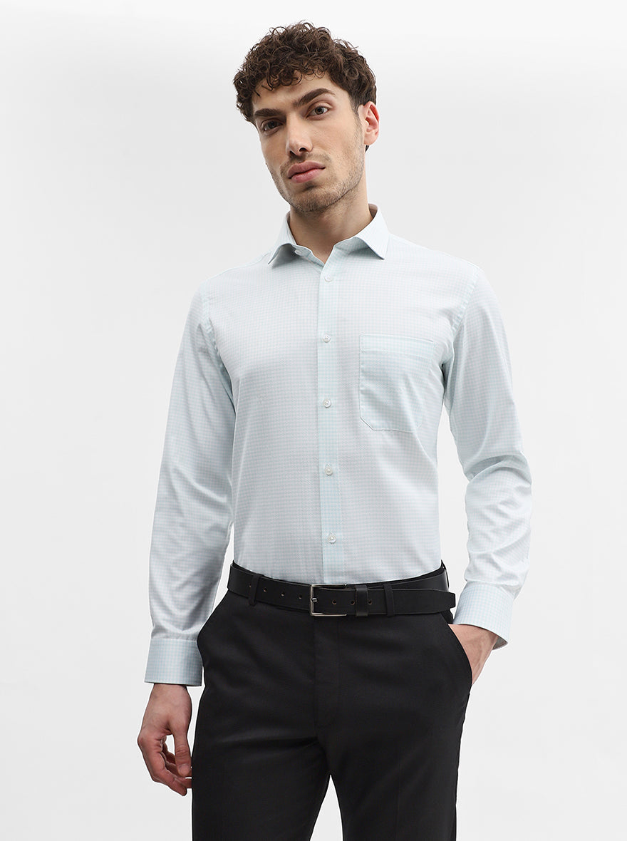 Green Solid Slim Fit Formal Shirt | Greenfibre