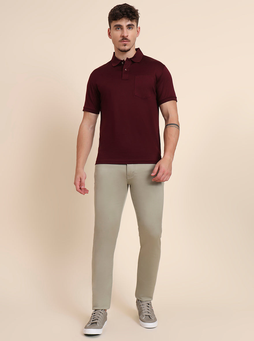 Mint Brown Washed Slim Fit Jeans | JadeBlue