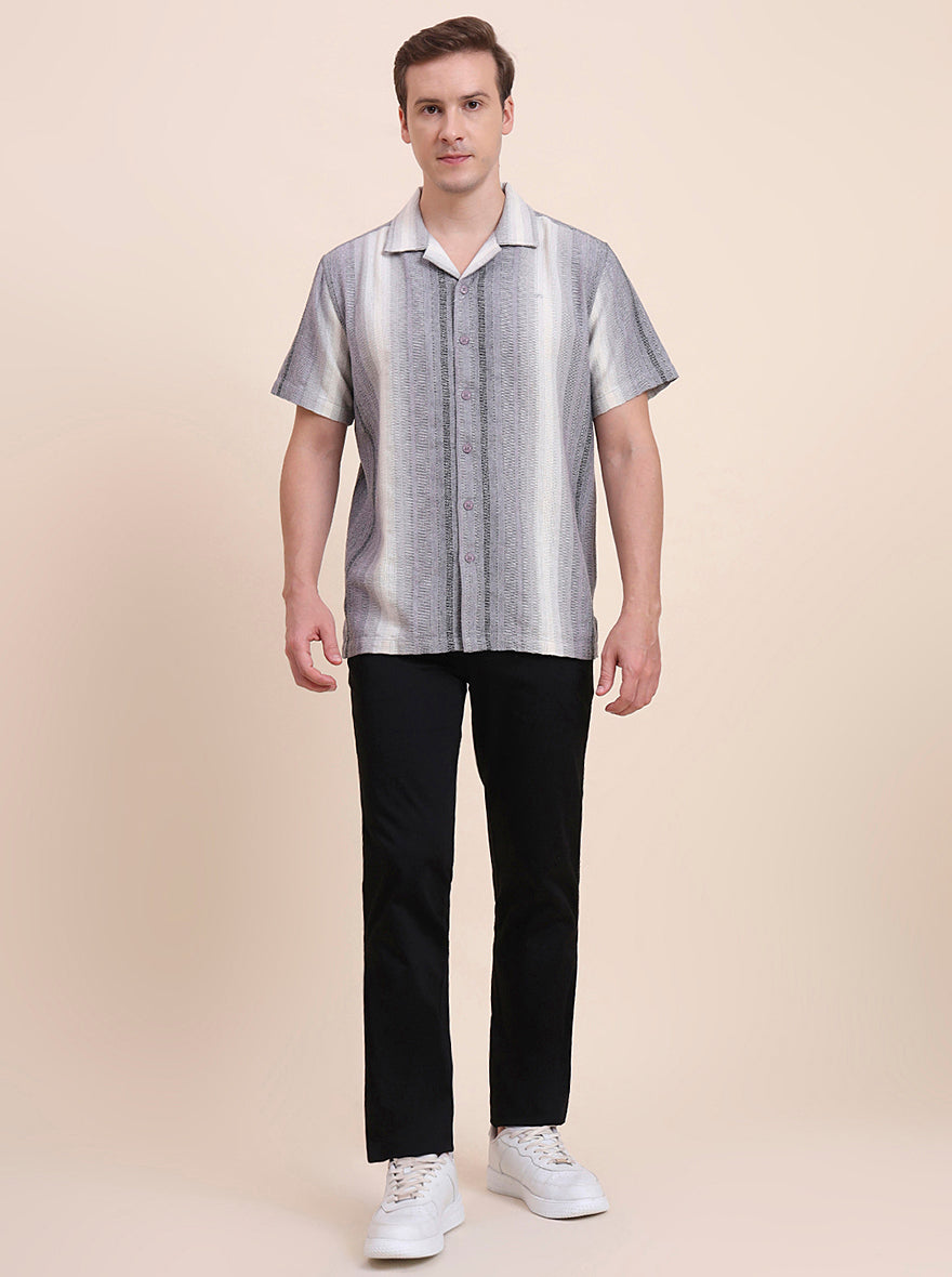 Black Solid Uno Fit Casual Trouser | JadeBlue