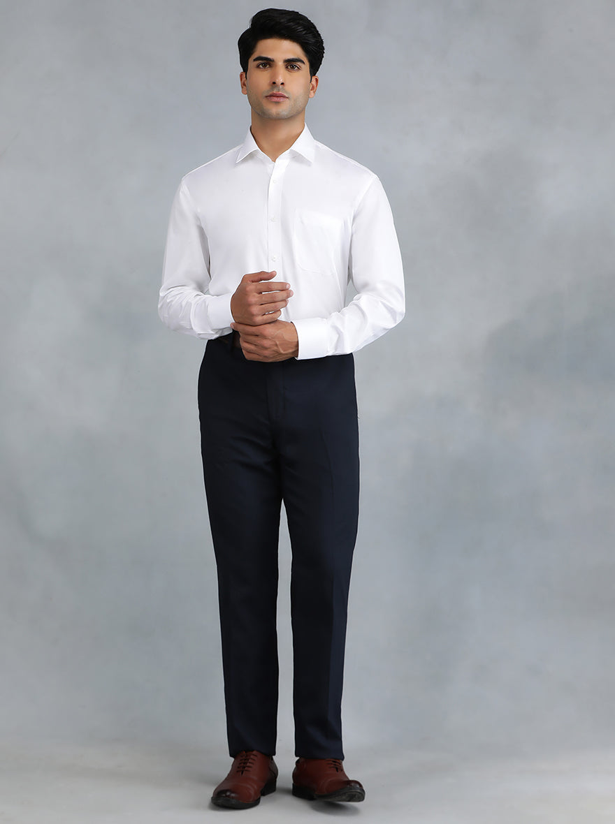 White Solid Regular Fit Formal Shirt | JadeBlue