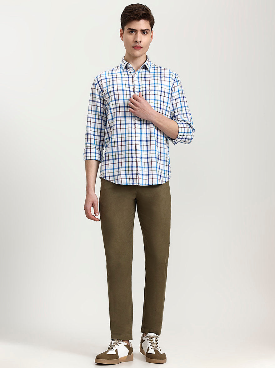Olive Green Solid Regular Fit Track Pant | JadeBlue