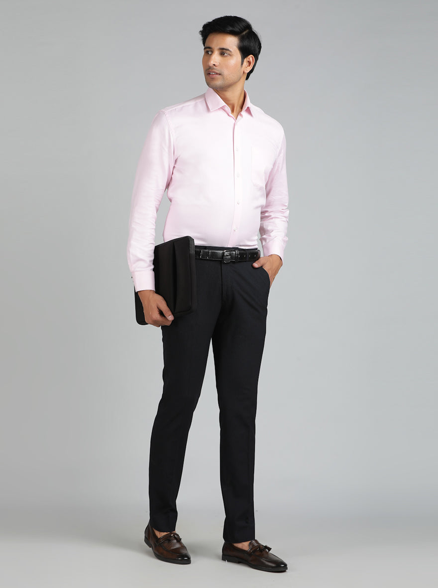 Navy Blue Solid Super Slim Fit Formal Trouser | JadeBlue Youth