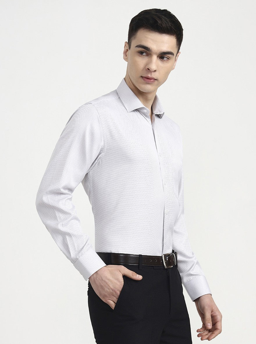Grey Checked Regular Fit Formal Shirt | Greenfibre