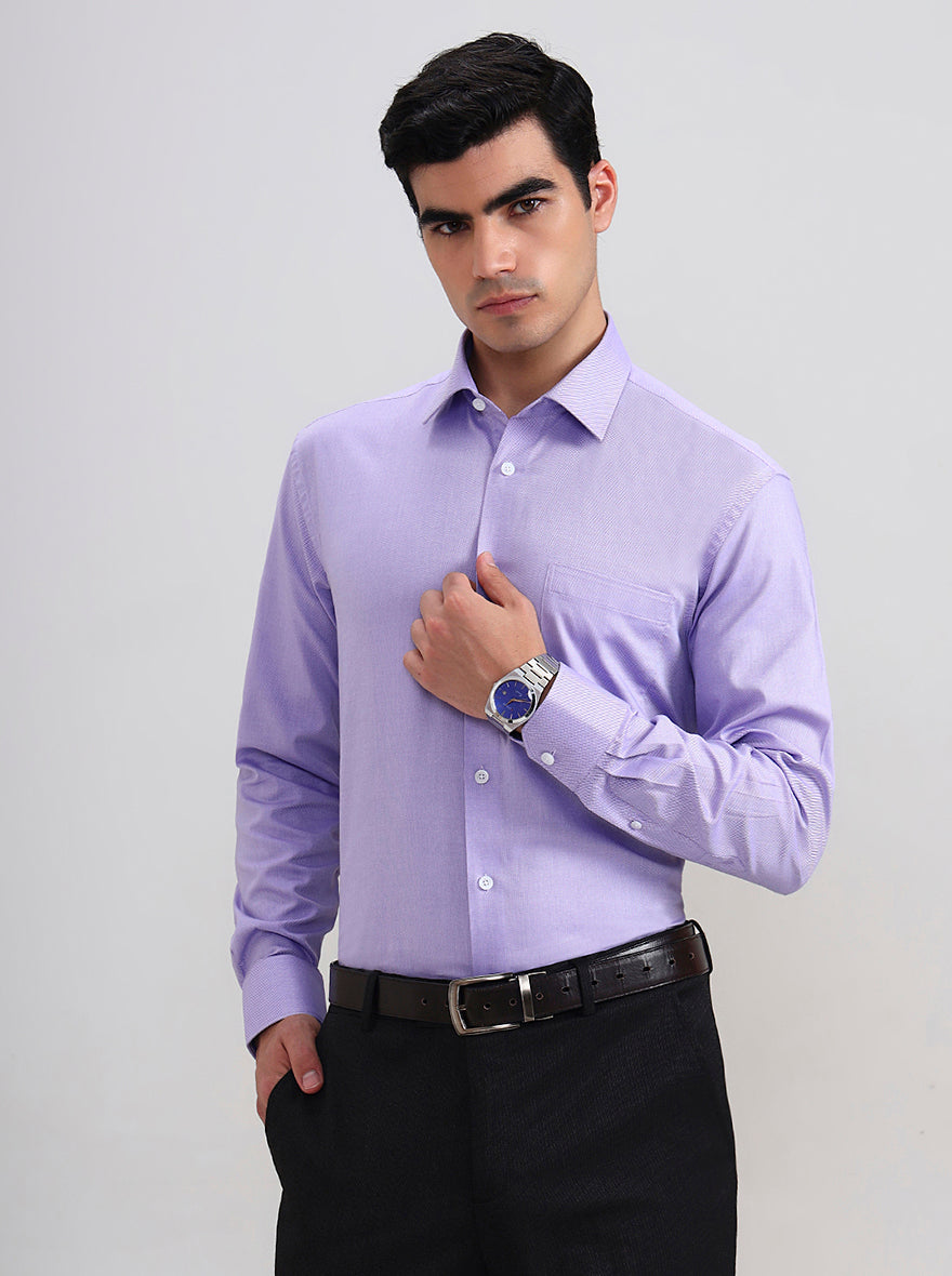 Purple Solid Regular Fit Formal Shirt | JadeBlue
