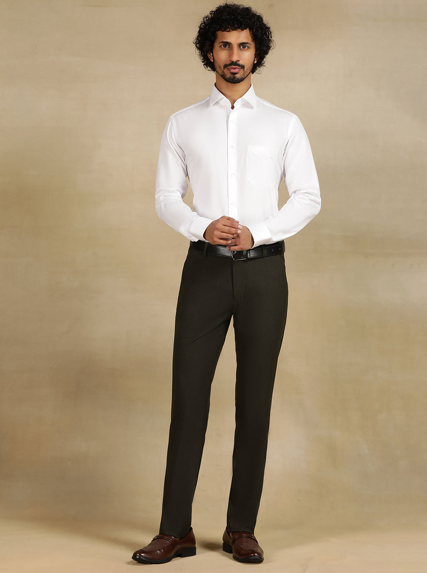 White Dobby Slim Fit Formal Shirt | Metal