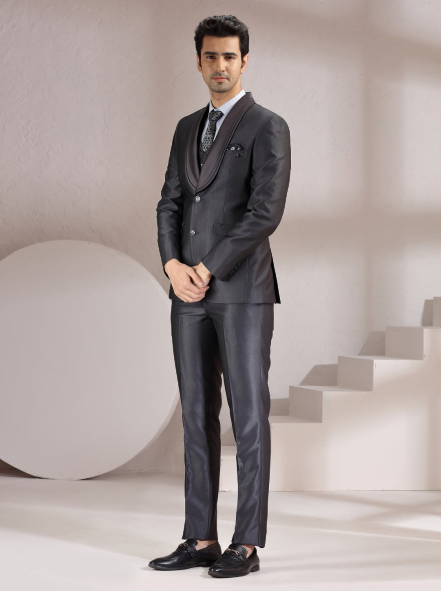 Grey Solid Suit | JadeBlue
