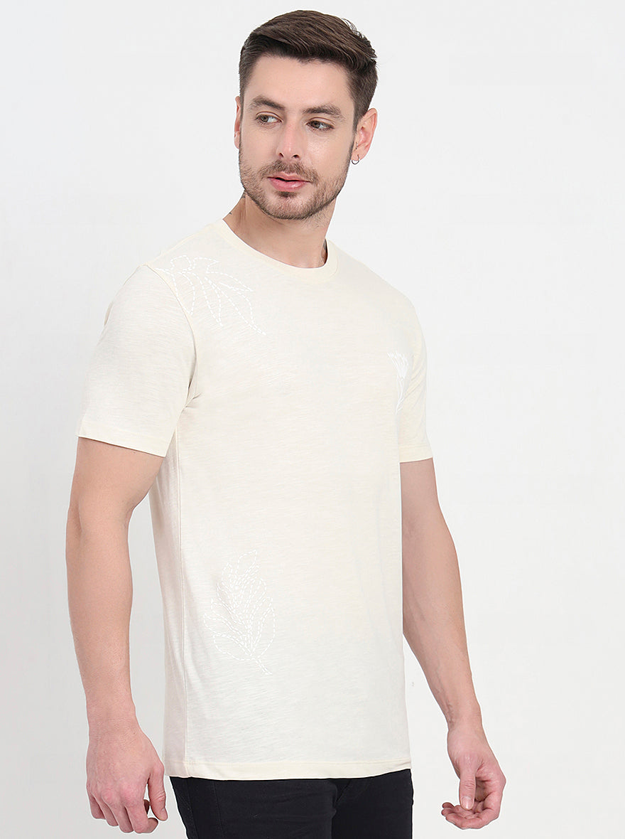 Off-White Printed Slim Fit T-Shirt | JadeBlue