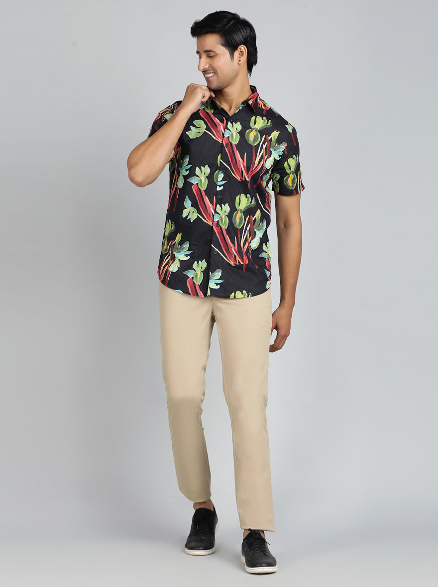 Beige Solid Uno Fit Casual Trouser | JadeBlue