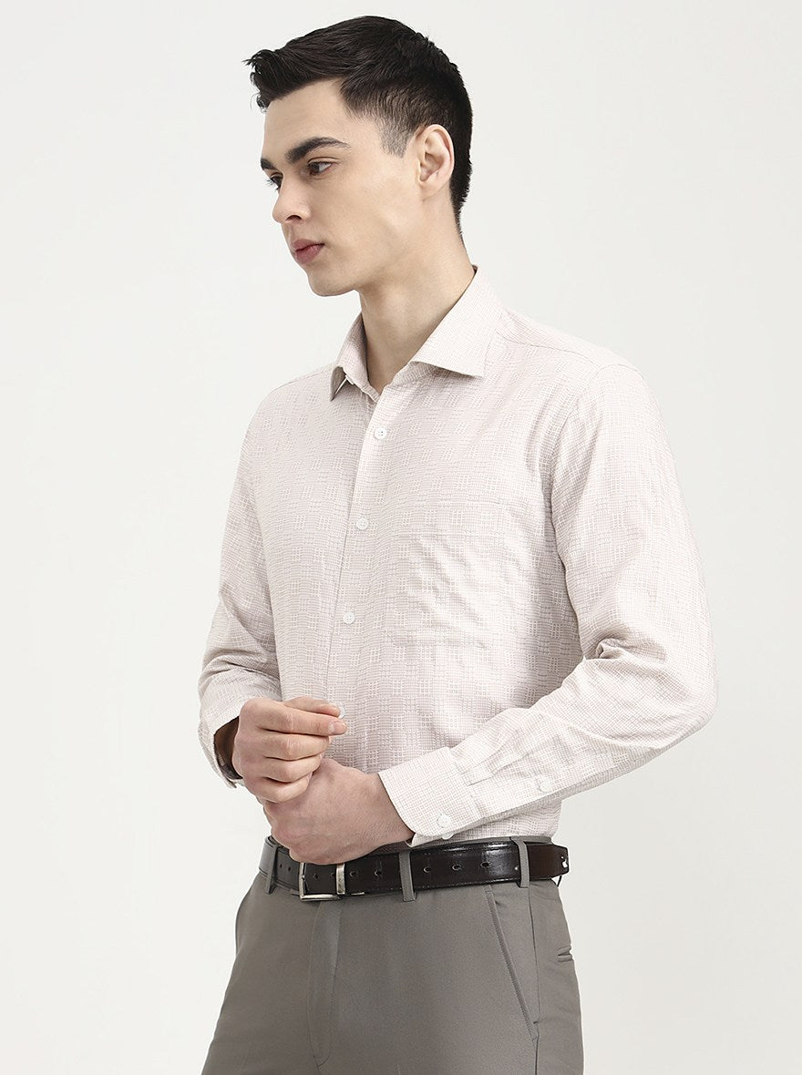 Fawn Solid Slim Fit Formal Shirt | Metal
