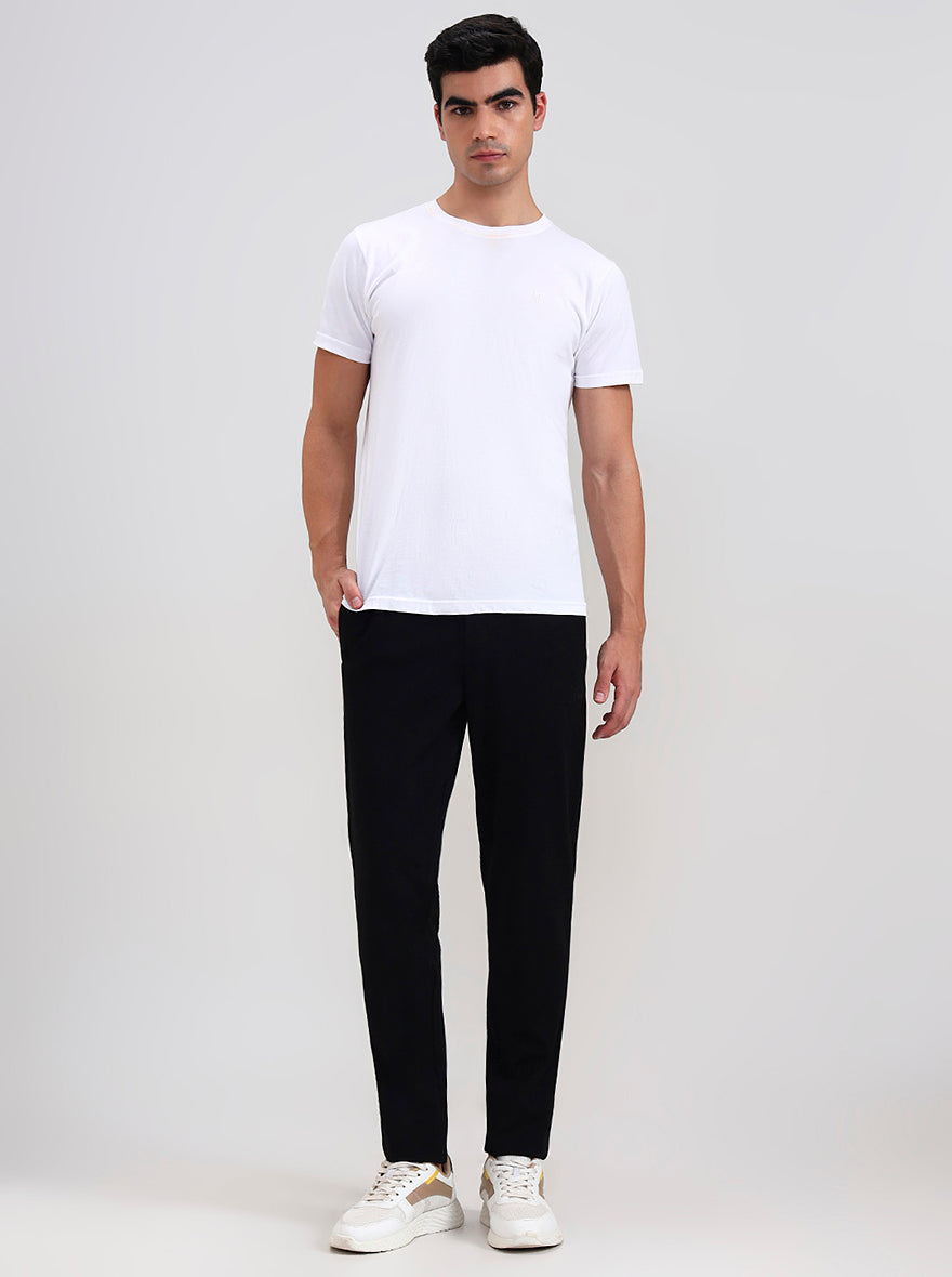 Black Solid Slim Fit Track Pant | JadeBlue