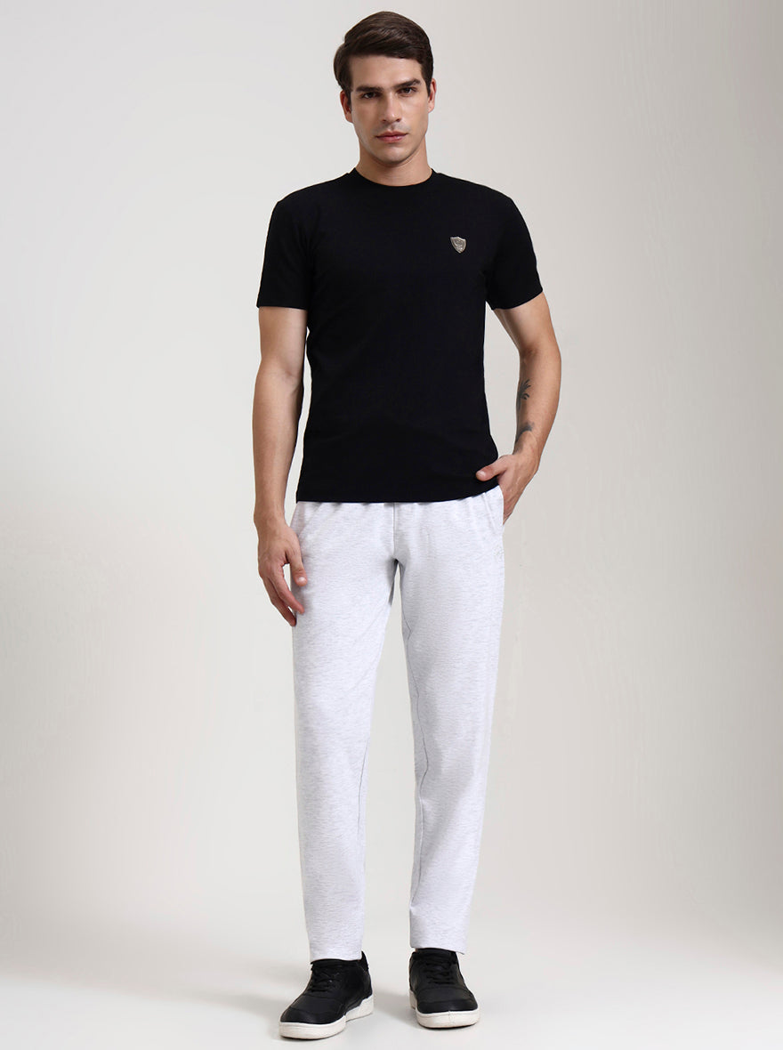 Ecru Solid Slim Fit Track Pant | JadeBlue