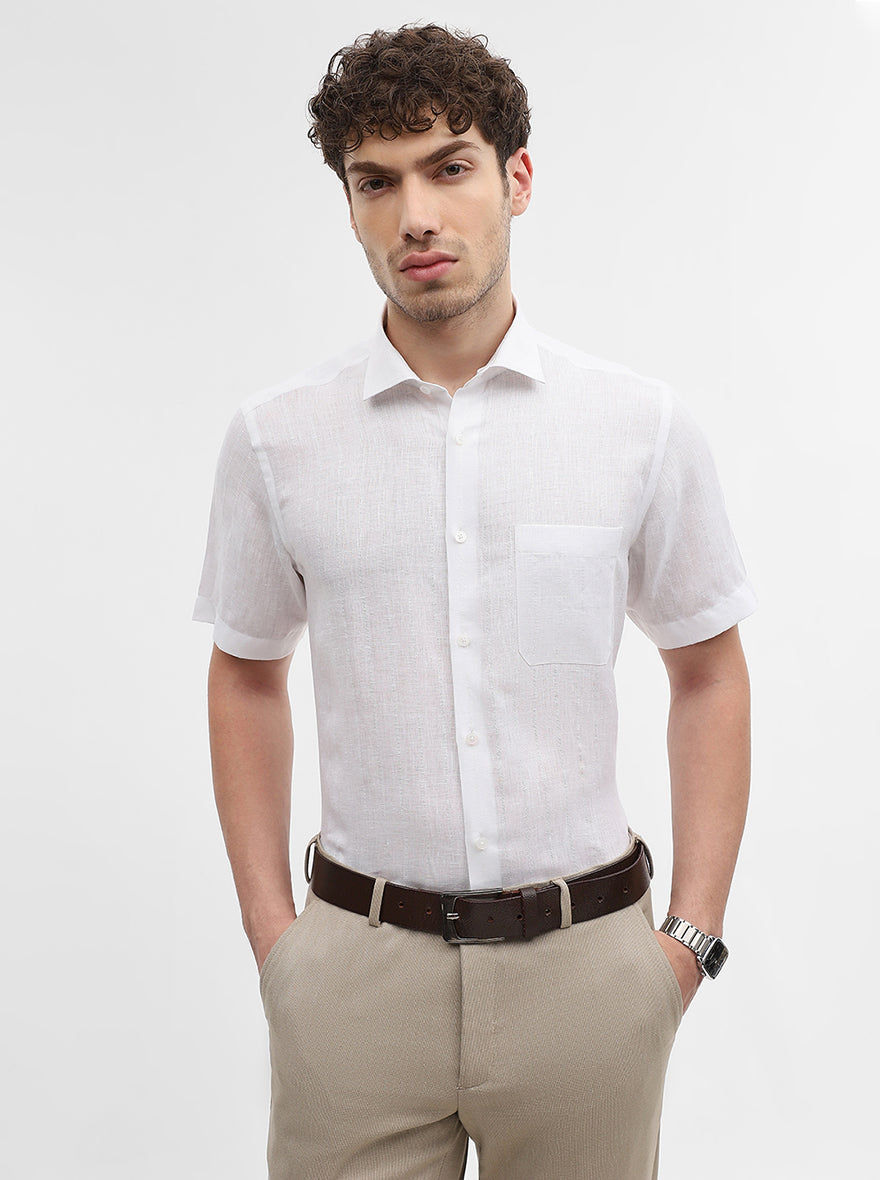 White Striped Slim Fit Formal Shirt | JadeBlue