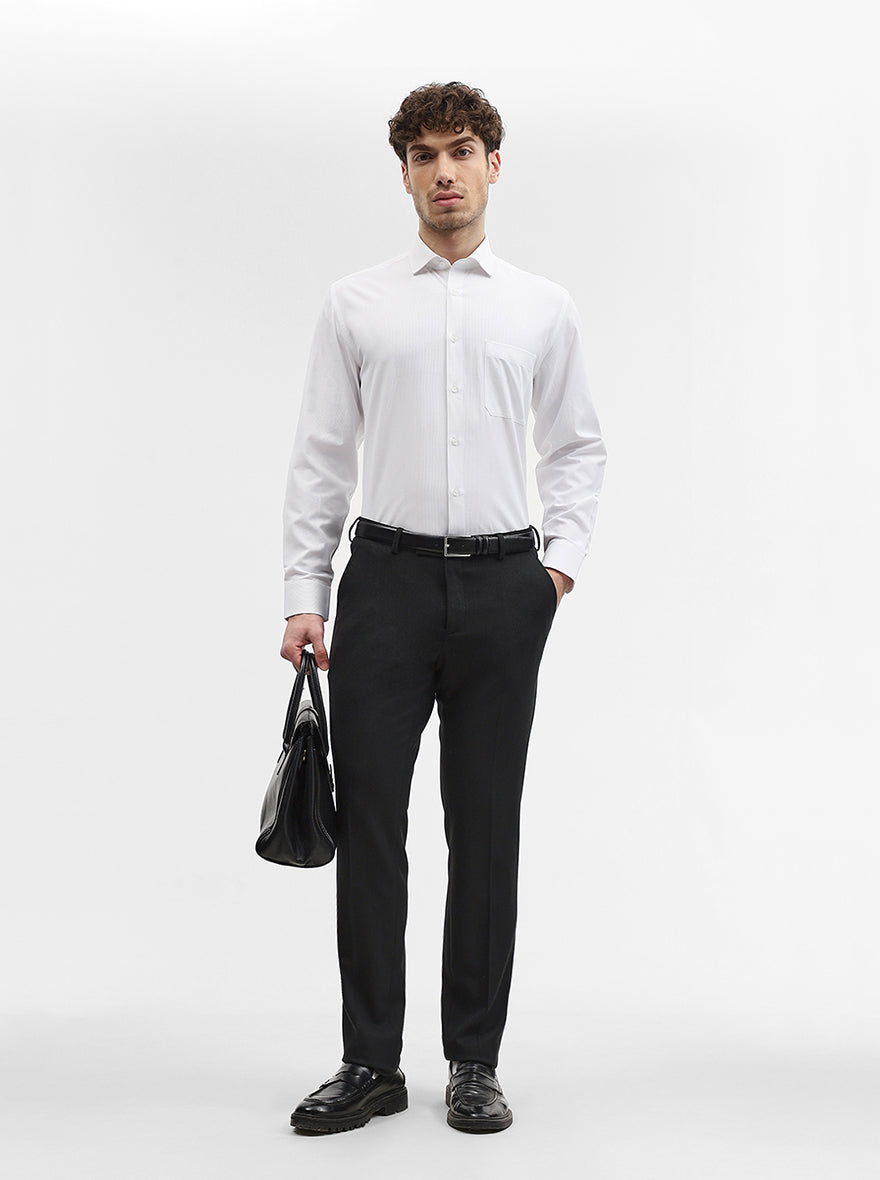 White Solid Regular Fit Formal Shirt | Greenfibre