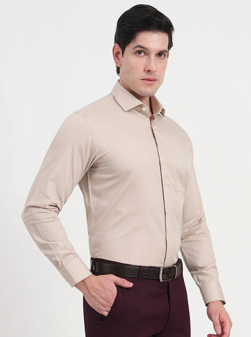 Fawn Solid Slim Fit Formal Shirt | Metal