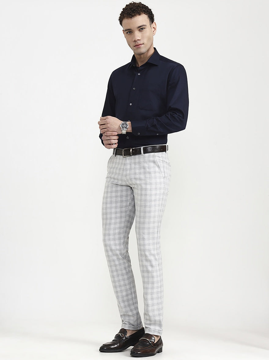 Grey Printed Slim Fit Club Wear Trouser | Wyre