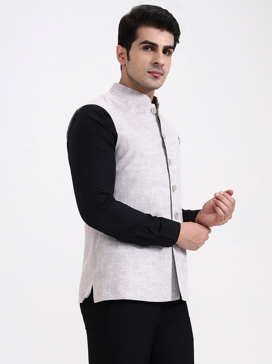 Grey Solid Regular Fit Modi Jacket | JadeBlue